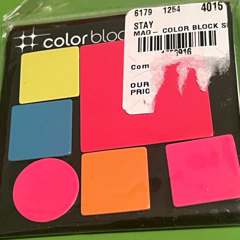 Magnets Set GEOMETRIC color block Astro Brite Neon hue Minimalist Pop mod NEW